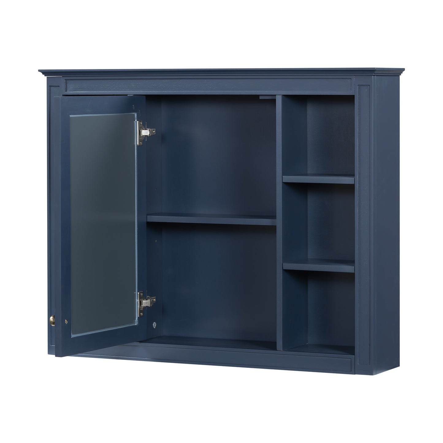 Furvclv Bathroom Wall Mirror Cabinet Modern Wall Mounted Cabinet Storage Organizer With Single Mirror Door 6 Open Shelves