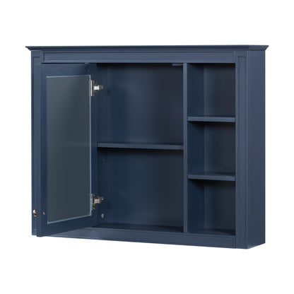 Furvclv Bathroom Wall Mirror Cabinet Modern Wall Mounted Cabinet Storage Organizer With Single Mirror Door 6 Open Shelves