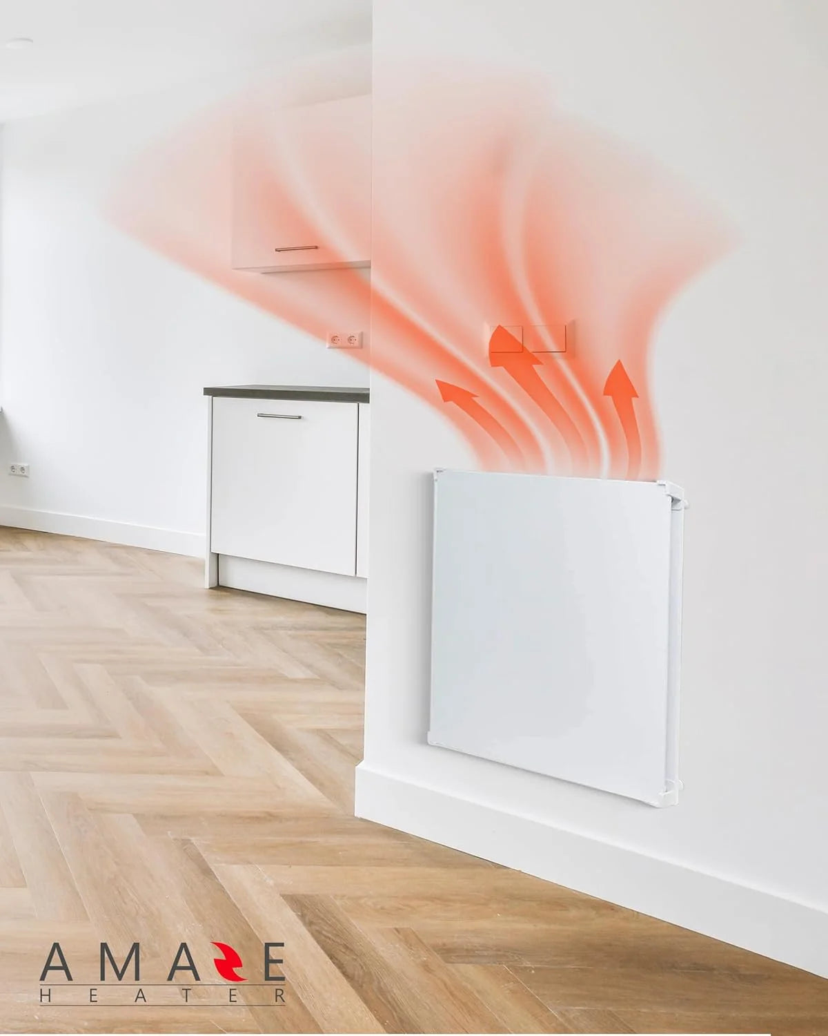 Amaze Heaters Dual Smart 400W Energy Efficient Space Heater w/Heat Guard & Wall Mount Kit - 24��x24�� Paintable & Silent Indoor Electric Heater - For Up to 160 sq ft Rooms Such as Bedroom & Bathroom