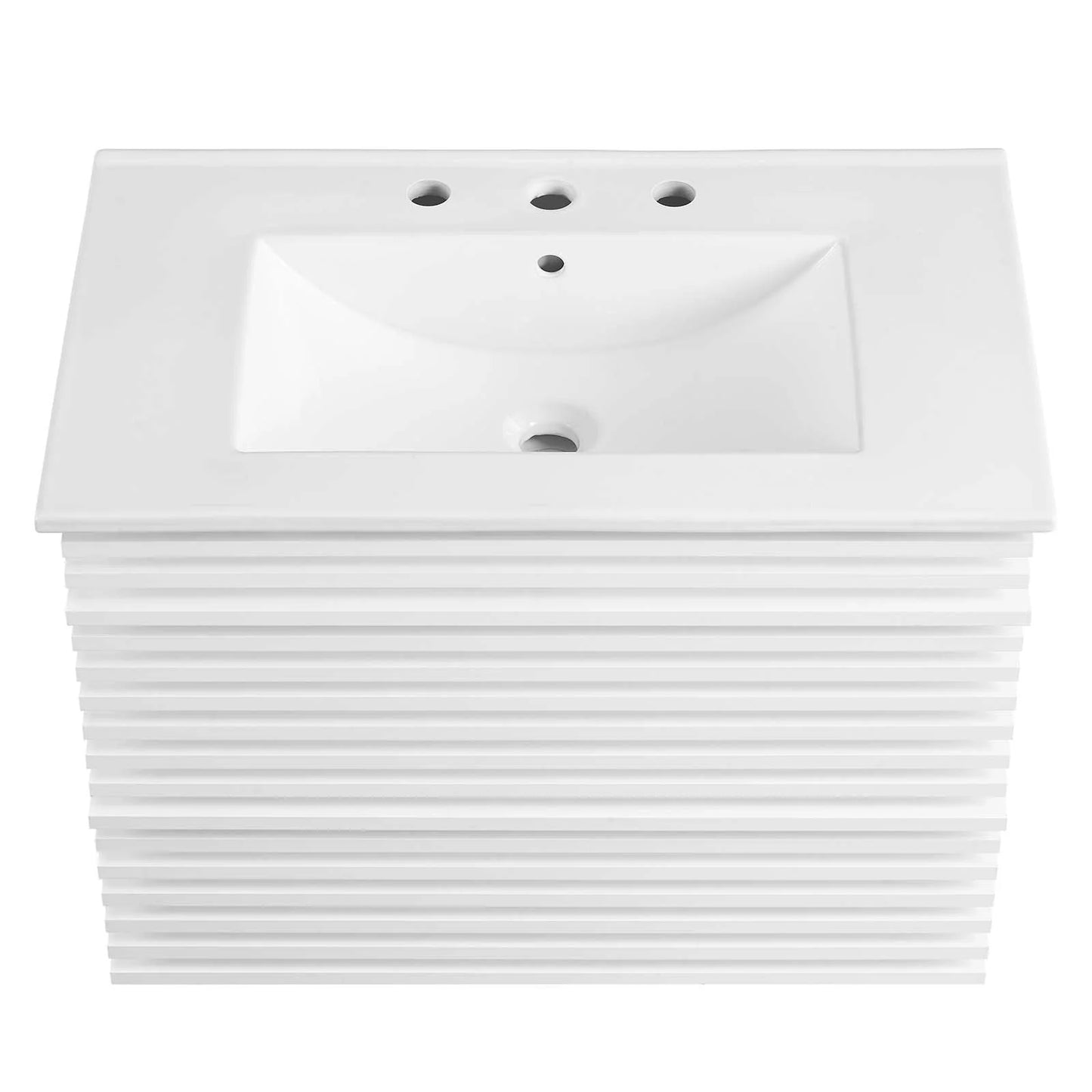 Modway Render 30" Wall-Mount Bathroom Vanity in White White
