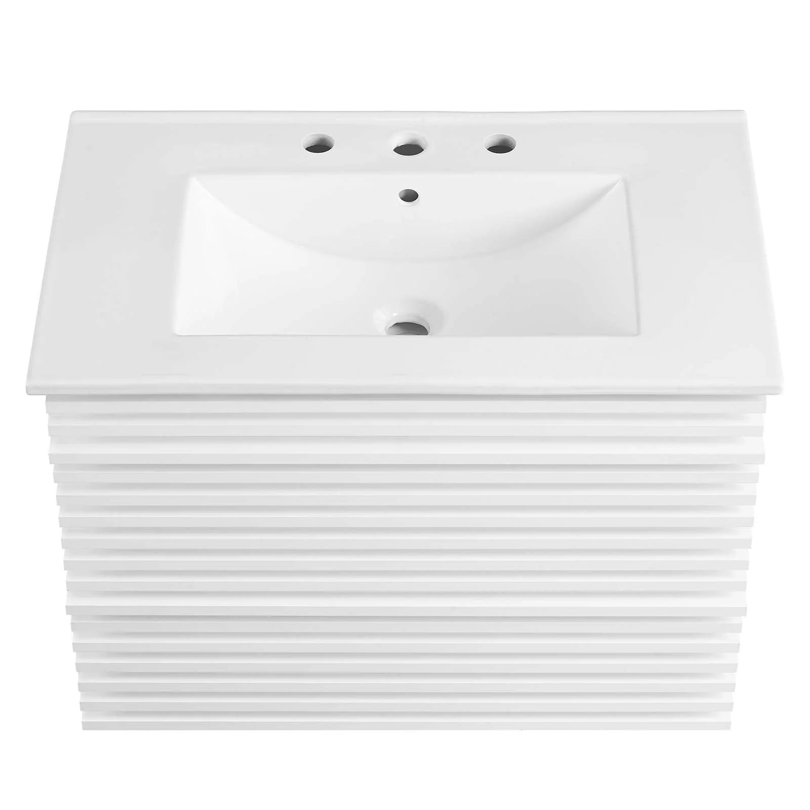 Modway Render 30" Wall-Mount Bathroom Vanity in White White