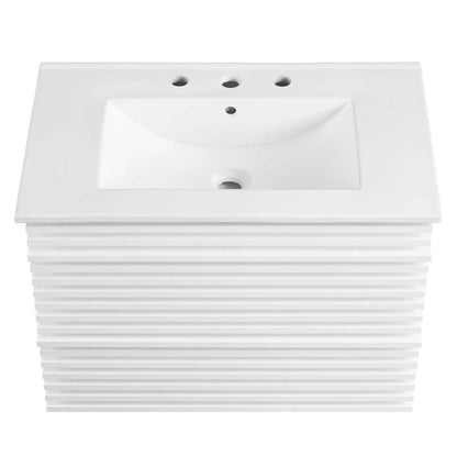 Modway Render 30" Wall-Mount Bathroom Vanity in White White