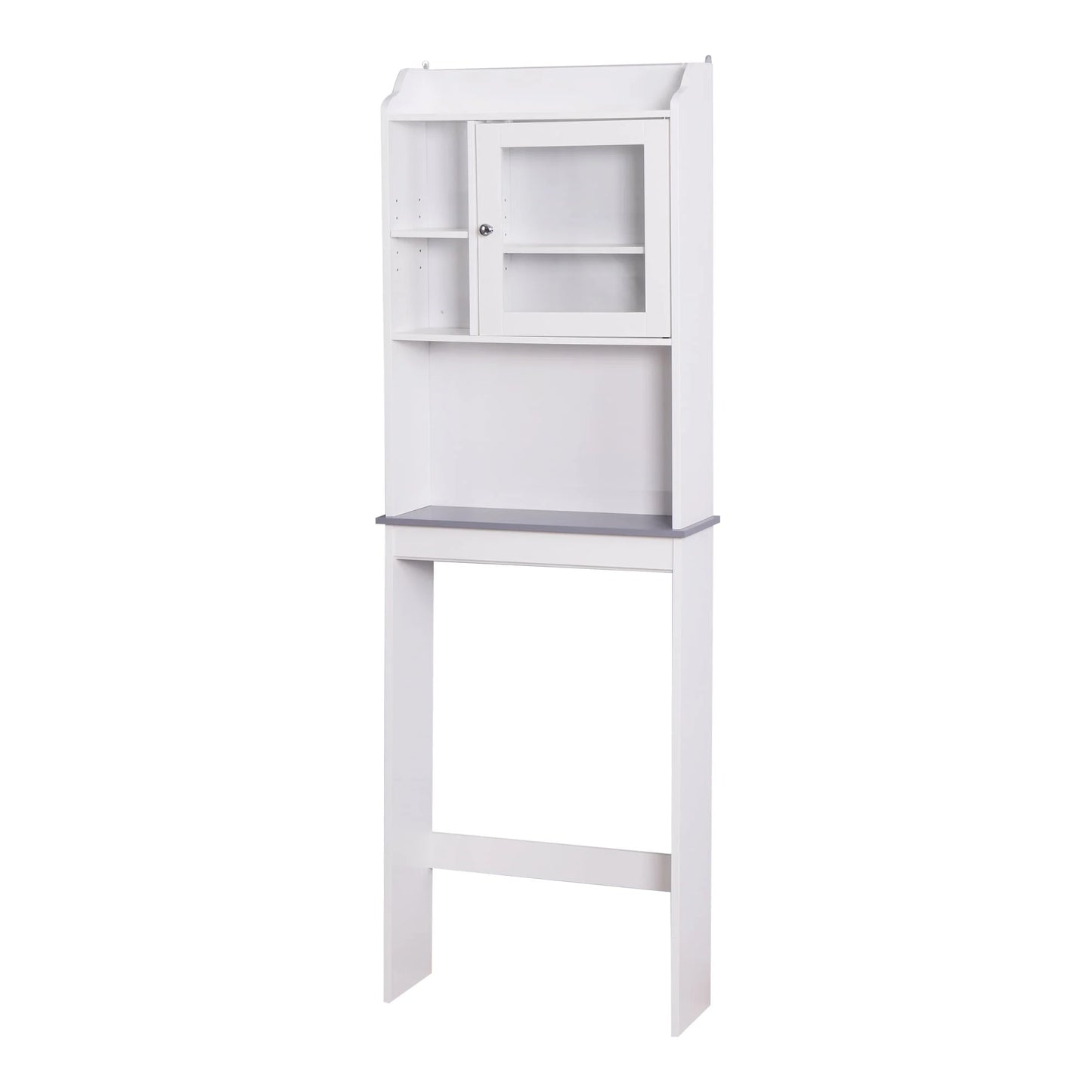 SESSLIFE Bathroom Storage Toilet Space Saver with Shelves and Doors, Modern Over The Toilet Space Saver Organization Wood Storage Cabinet for Home, Bathroom, White