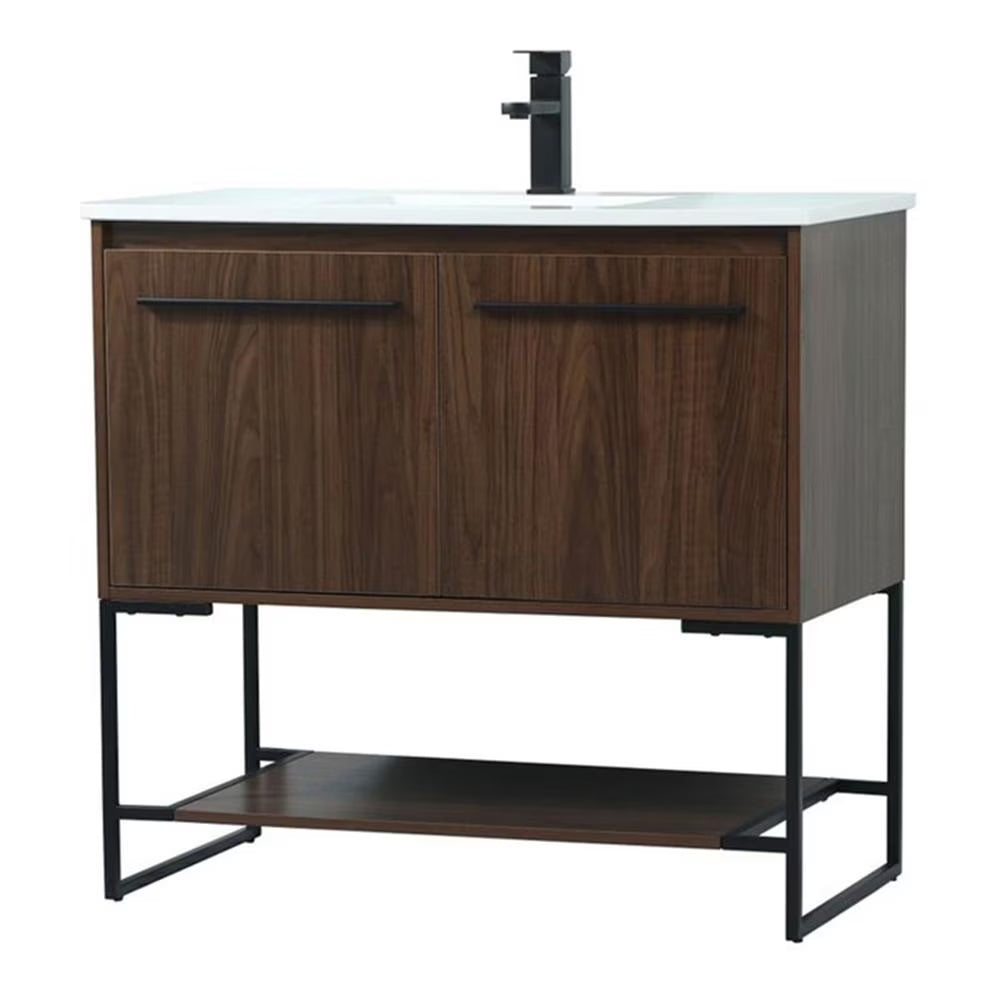 36 inch single bathroom vanity in white