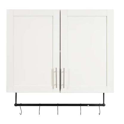 EBQOSK Wall Mounted Bathroom Cabinet, 31.5"D x 11.81"W x 37.8"H Vanity Mirror Cabinet with Facial Tissues Slot and Multifunctional Storage Area, Storage Cabinets for Laundry Bathroom White Style 2