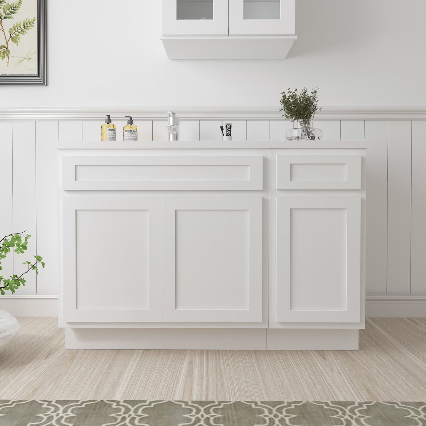 51 in. W x 21 in. D x 32.5 in. H Bath Vanity Cabinet without Top in Silver