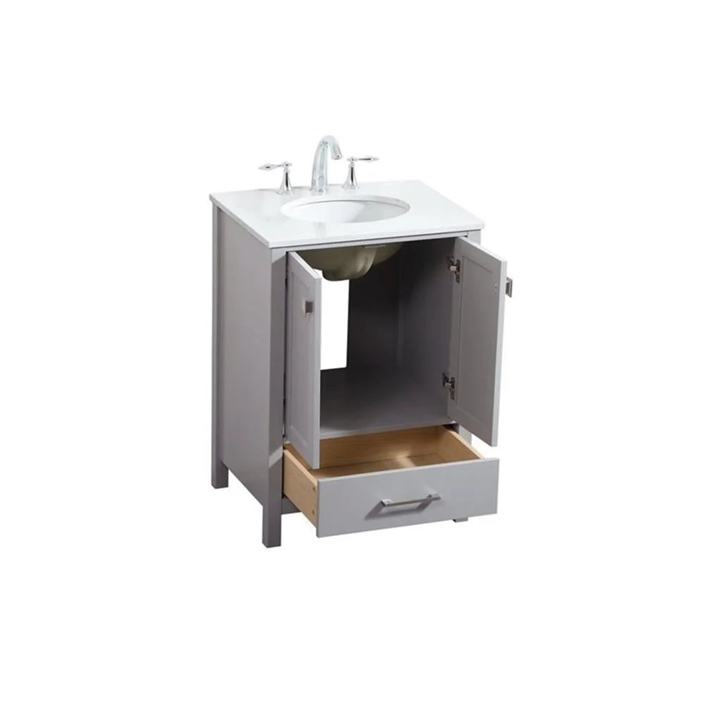 Elegant Kitchen and Bath 24 Inch Single Bathroom Vanity In White