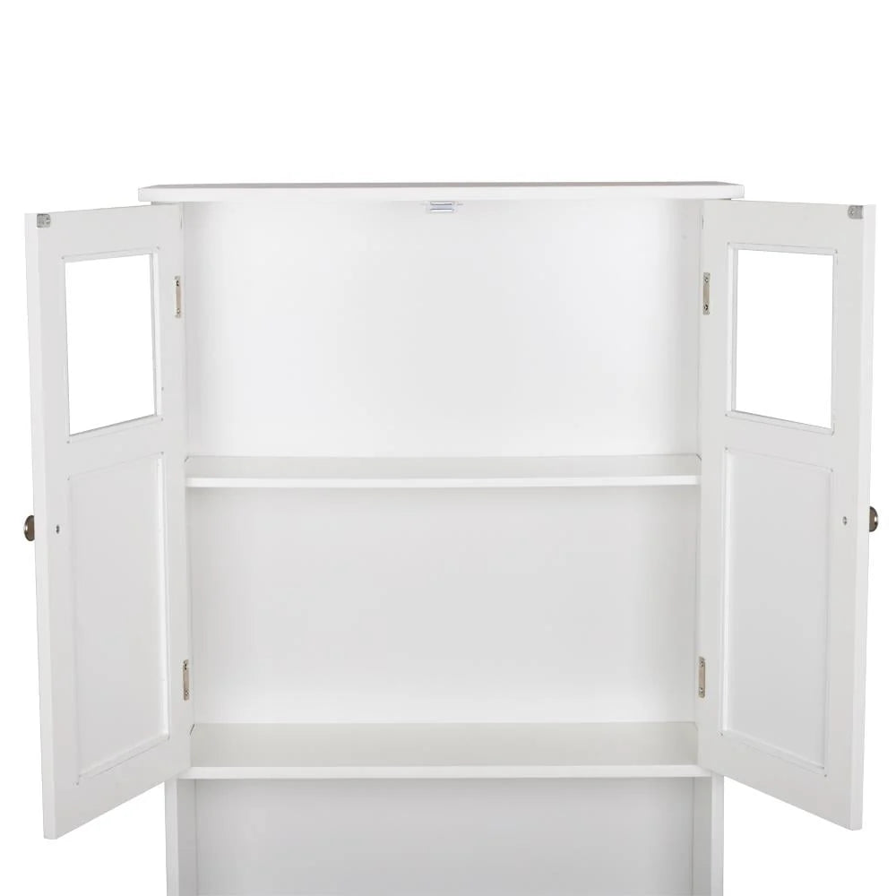Zimtown Over the Toilet Bathroom Cabinet Storage Space saver with 2 Doors and Adjustable Shelf, 67 in, White