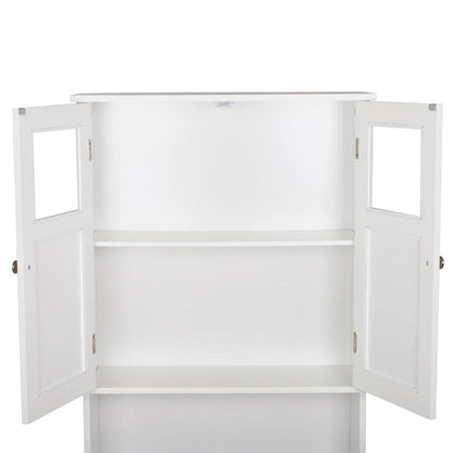 Zimtown Over the Toilet Bathroom Cabinet Storage Space saver with 2 Doors and Adjustable Shelf, 67 in, White