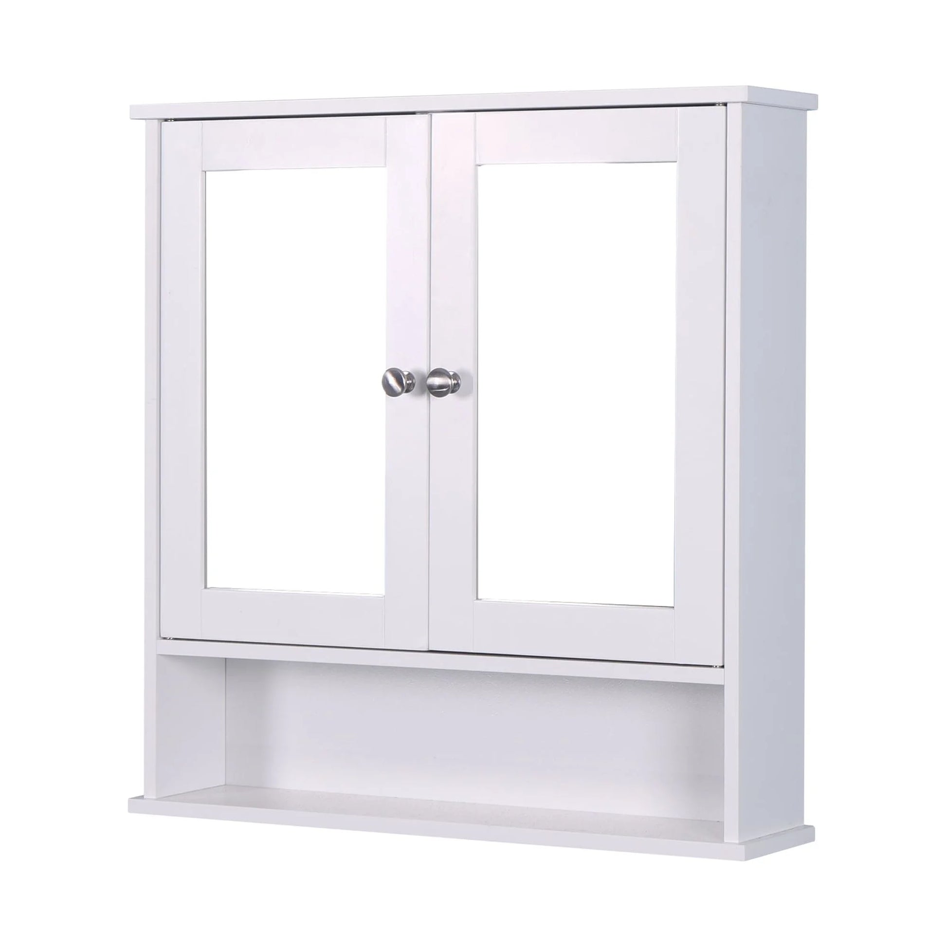 Algherohein Bathroom Cabinet Storage with Mirror,Medicine Cabinet over The Toilet Shelf,White
