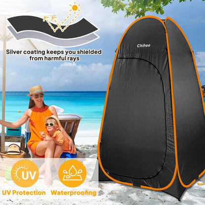 Outdoor Privacy Shelter Pop Up Camping Bathroom Tent - Black, 1 Room Camp Toilet Stall Shower Tents for Hiking, Fishing, and Travel