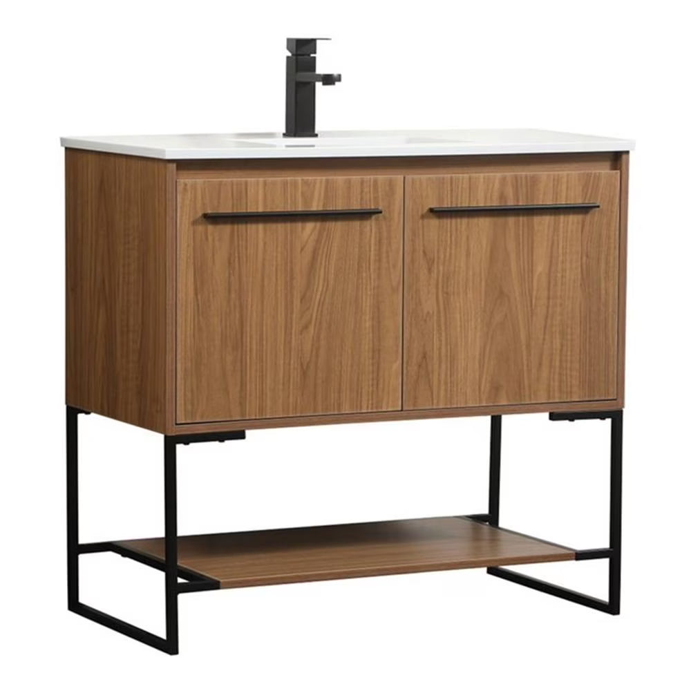 36 inch single bathroom vanity in white