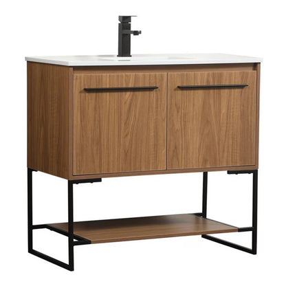36 inch single bathroom vanity in white