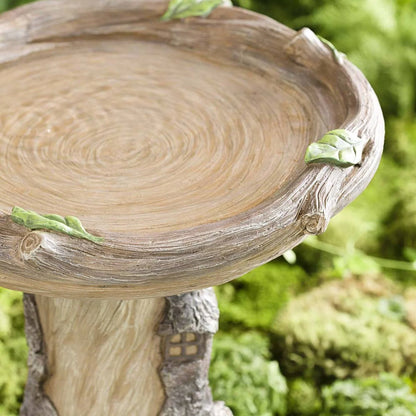 Giftesty Beautiful Sunflower Bird Bath Brown Pedestal Handmade For Outdoor