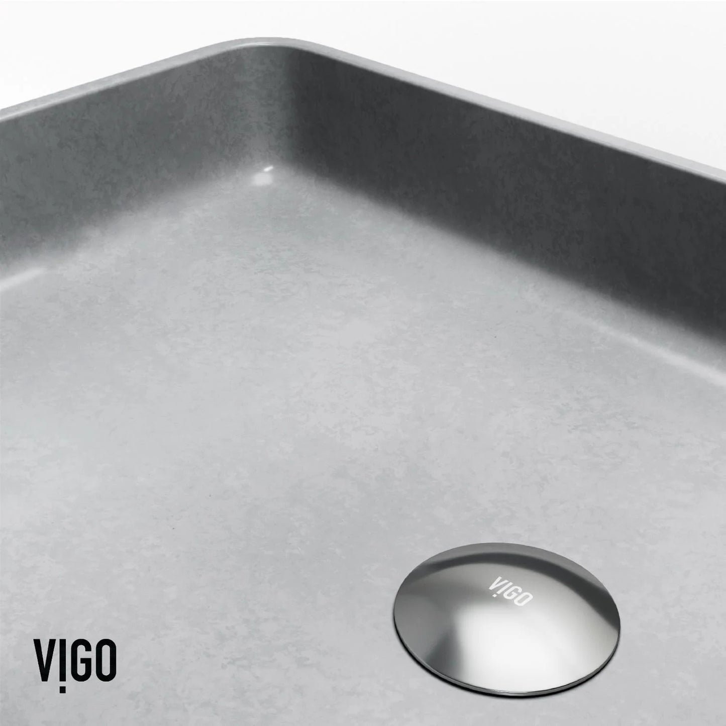 VIGO Basilica Gothic Gray Concreto Stone 23 in. L x 14 in. W x 4 in. H Rectangular Vessel Bathroom Sink