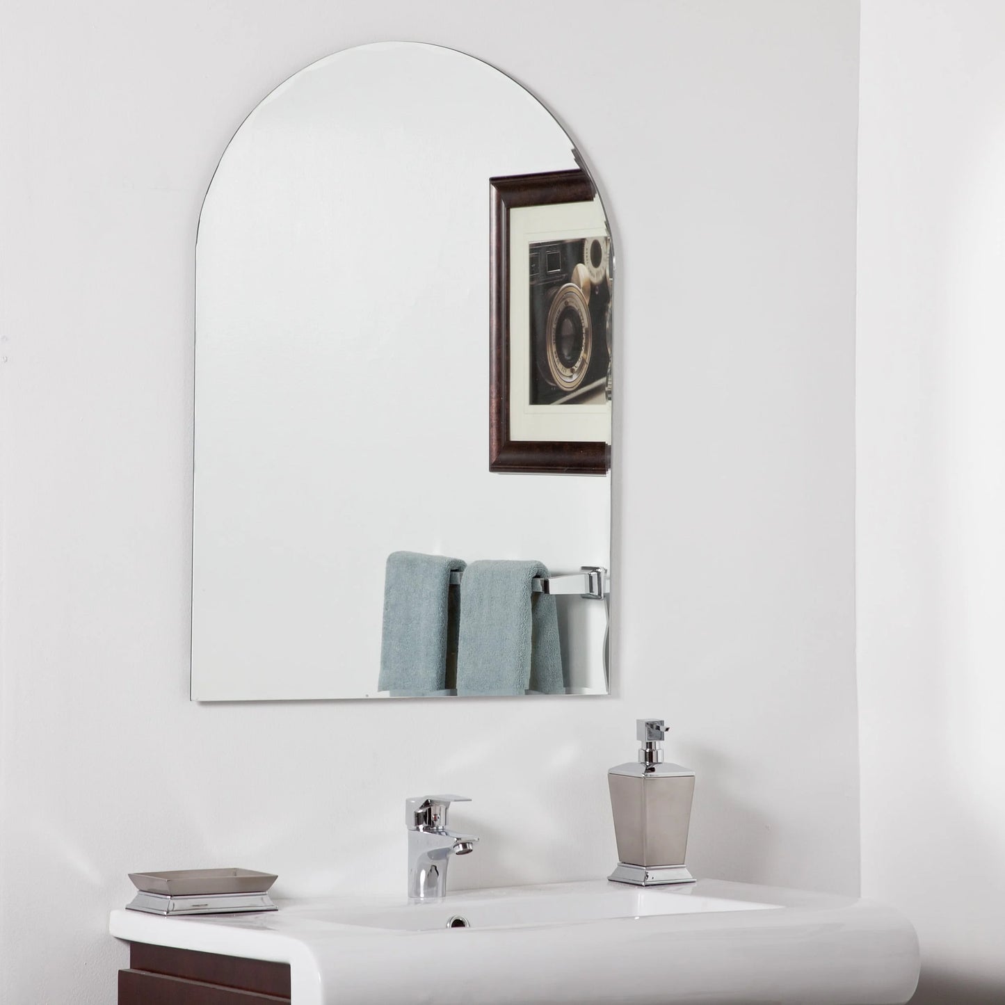 Decor Wonderland Rita Arch Modern Frameless Bathroom Vanity Mirror 39.5" W x 31.5" T