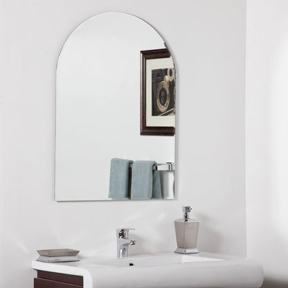 Decor Wonderland Rita Arch Modern Frameless Bathroom Vanity Mirror 39.5" W x 31.5" T