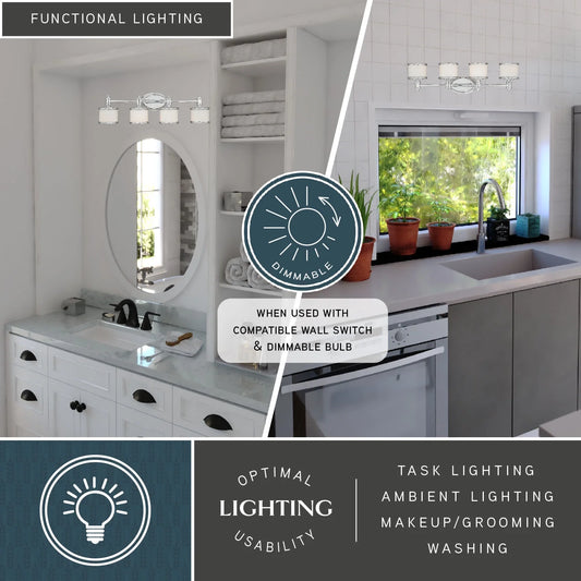 Carlisle 4 Light Chrome Bathroom Vanity Fixture