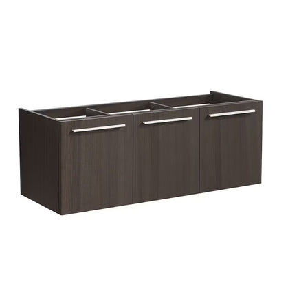 Vista 47"Wall Hung Dbl Sinks Wood Bathroom Cabinet in Brown