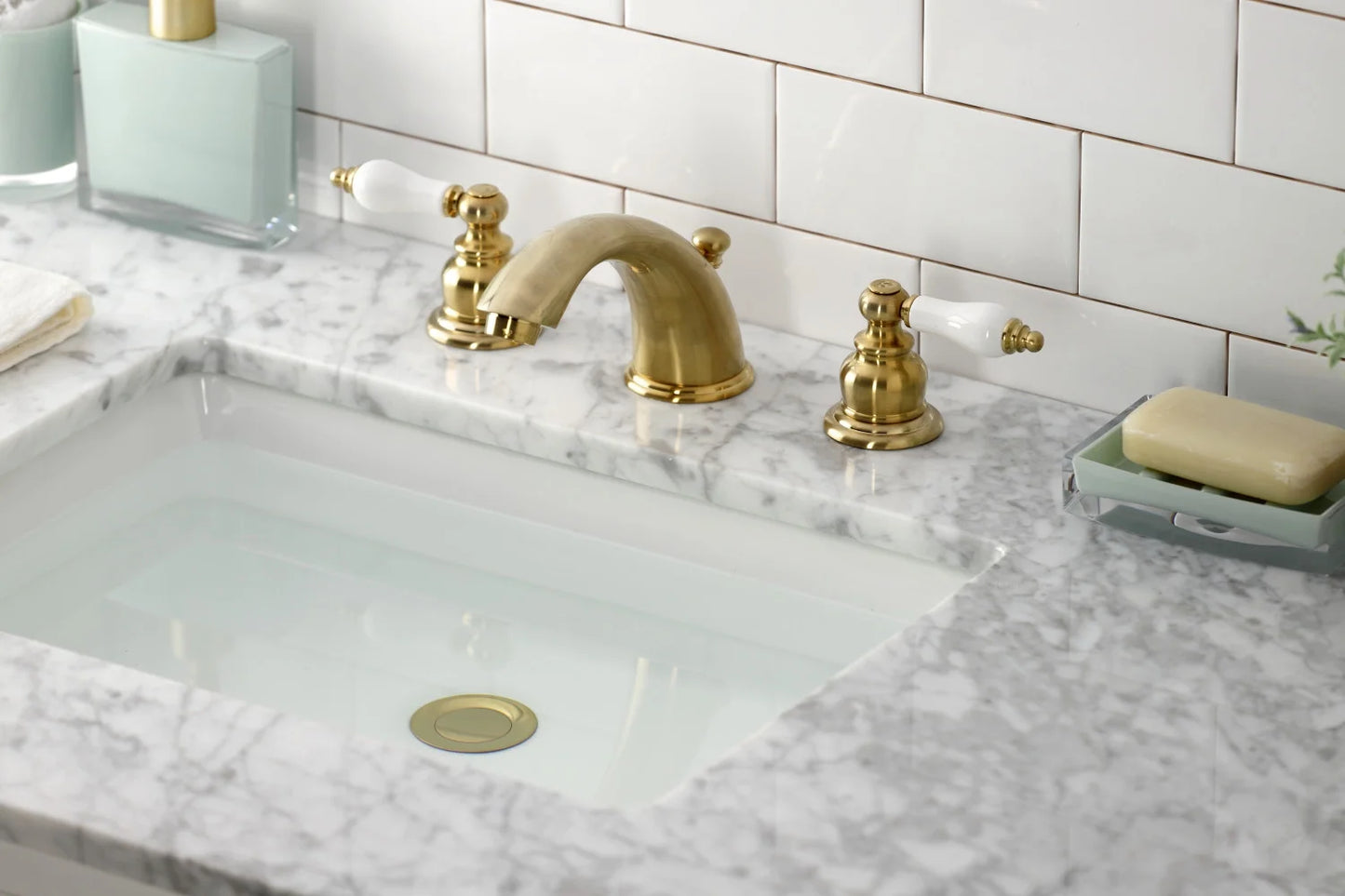 Kingston Brass KB978B Widespread Bathroom Faucet, Brushed Nickel