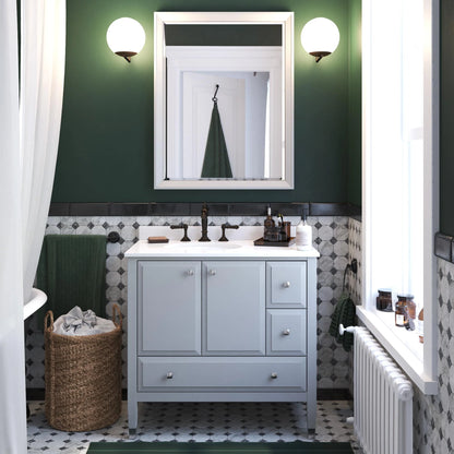 DHP Metcalfe 36 Inch Bathroom Vanity, White