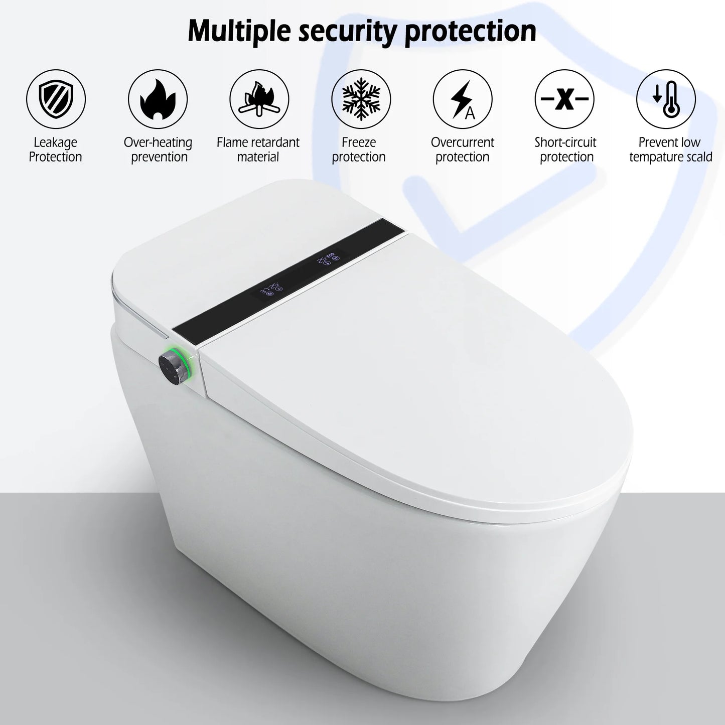 Teekyooly Smart Toilet,One Piece Bidet Toilet for Bathrooms,Modern Elongated Toilet with Warm Water, Foot Sensor Operation, Heated Bidet Seat,Electric Tankless Toilets with LED Display
