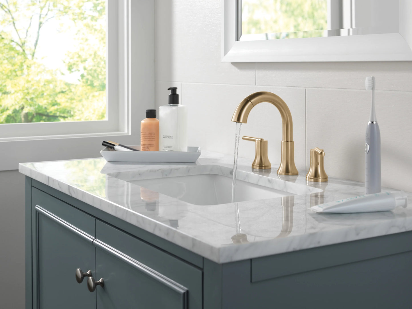 Delta 3559-Pd-Dst Trinsic 1.2 GPM Widespread Bathroom Faucet - Chrome