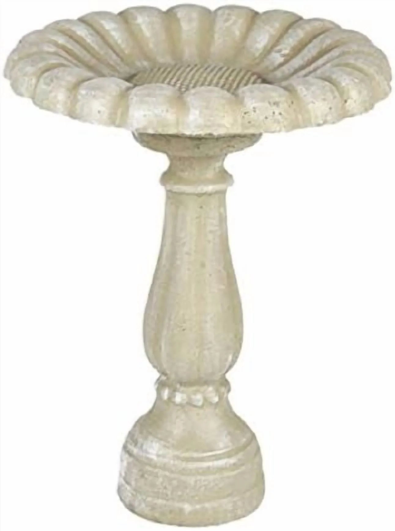 Solid Rock Stoneworks Daisy Birdbath 2pc 25" Tall x 19" Diameter Desert Sand Color