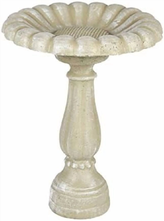 Solid Rock Stoneworks Daisy Birdbath 2pc 25" Tall x 19" Diameter Desert Sand Color