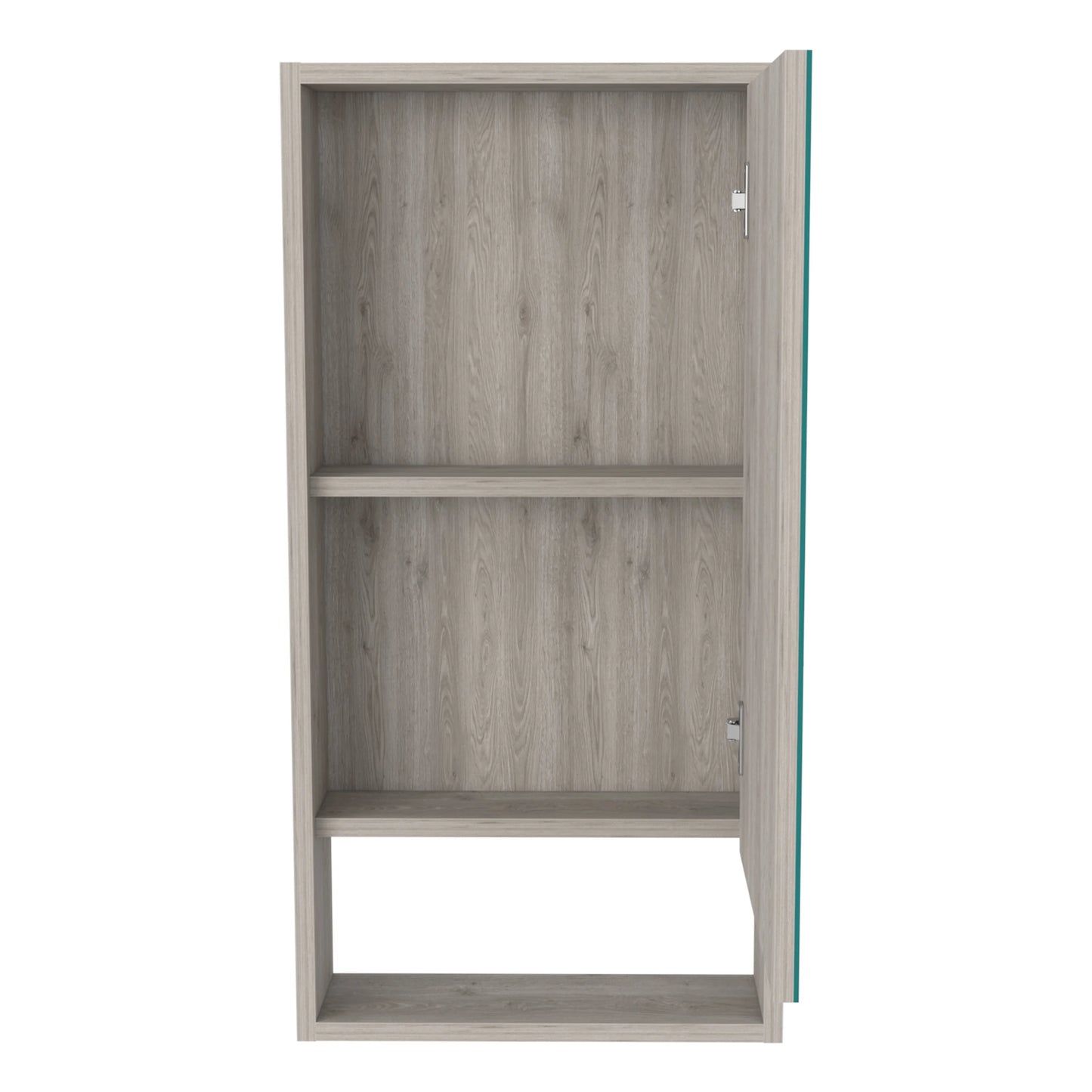 DUOSONG Medicine Cabinet Irvine, One External Shelf, Light Gray Finish Light Gray Particle Board Bath & Faucets Bathroom Storage