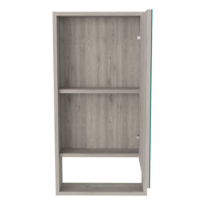 DUOSONG Medicine Cabinet Irvine, One External Shelf, Light Gray Finish Light Gray Particle Board Bath & Faucets Bathroom Storage