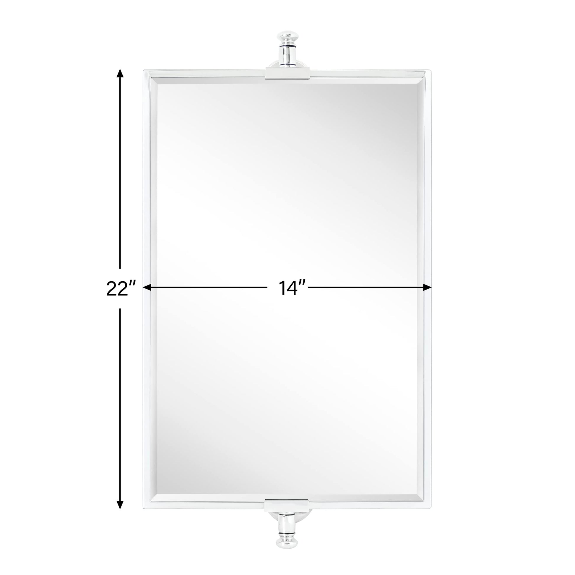 TEHOME Black Beveled Rectangle Pivot-N-View Bathroom Vanity Mirror 14x22"