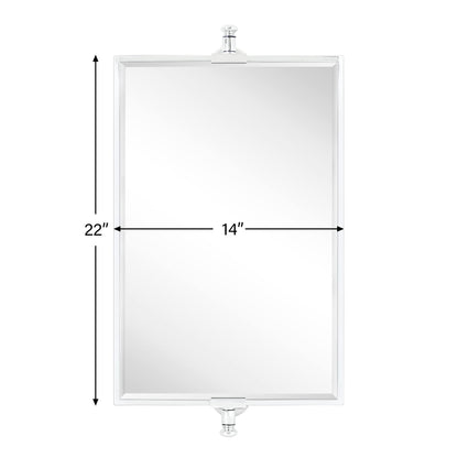 TEHOME Black Beveled Rectangle Pivot-N-View Bathroom Vanity Mirror 14x22"