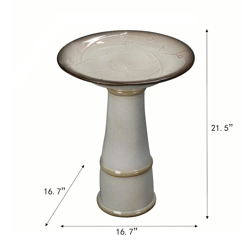 Hi-Line Gift Ltd. Ceramic Birdbath - Ivory Elegance