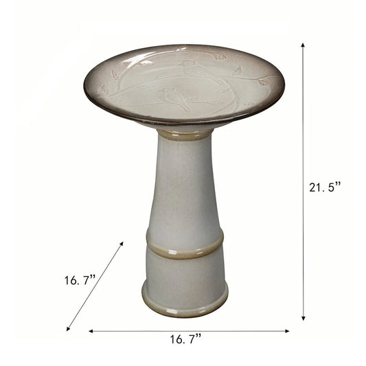 Hi-Line Gift Ltd. Ceramic Birdbath - Ivory Elegance
