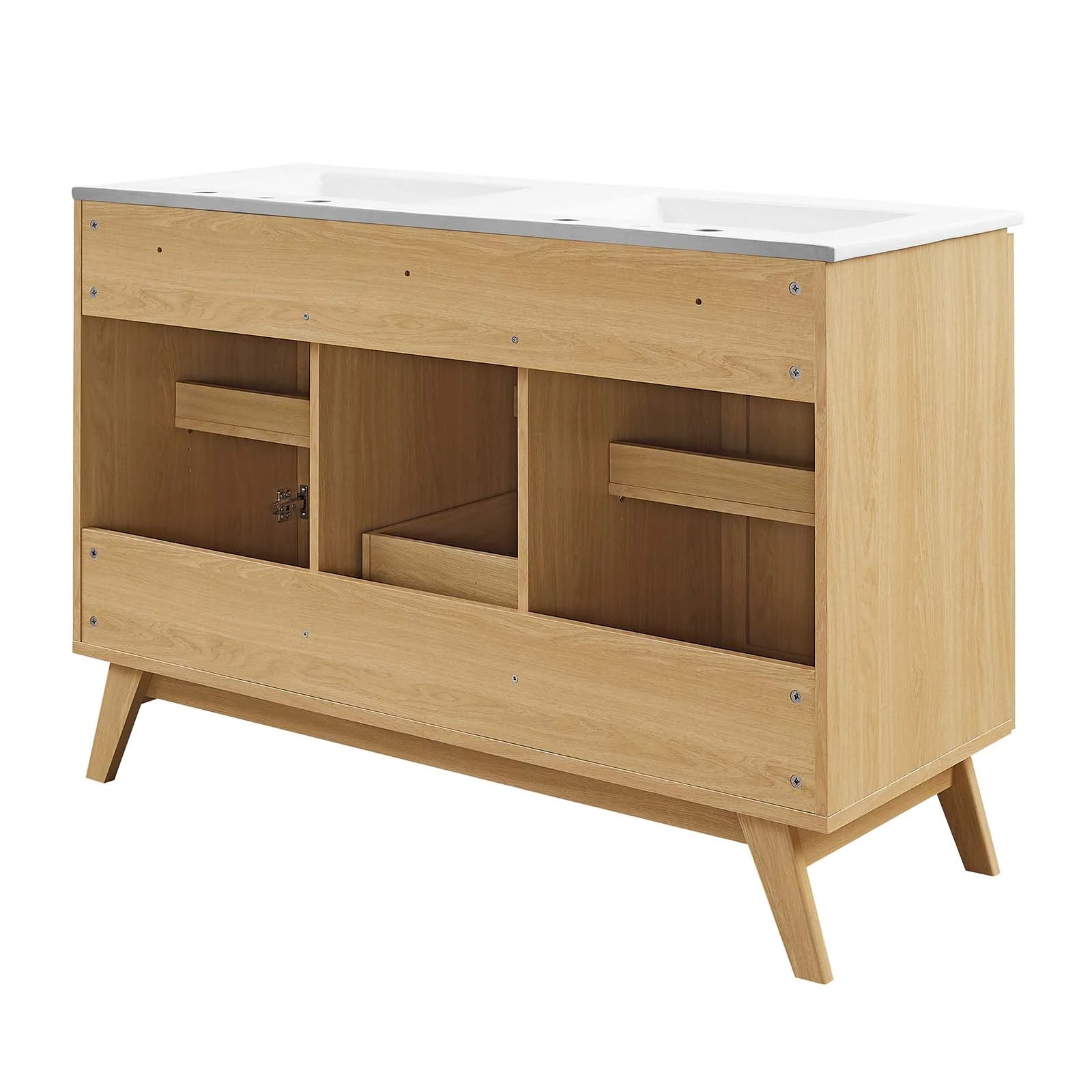 Modway Soma 48�?Double Sink Bathroom Vanity in Oak White