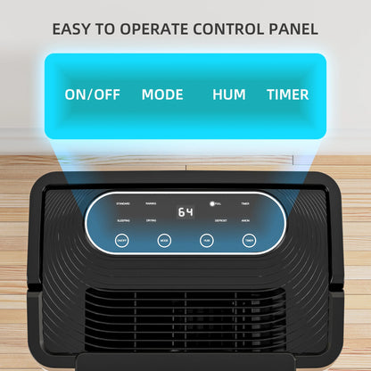 Rocyis 19 Pint (DOE) for 4500 sq. ft. Dehumidifier for Home, Humidity with Auto Shut off, Auto Drain or Manual Drainage, 0.8 gal Water Tank Capacity for Basements, Bedroom, Bathroom