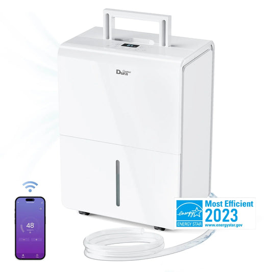 DuraComfort 50 Pints Dehumidifier for Bathroom Basement with Pump, up to 4500 Sq.ft, Energy Star, Wifi,White