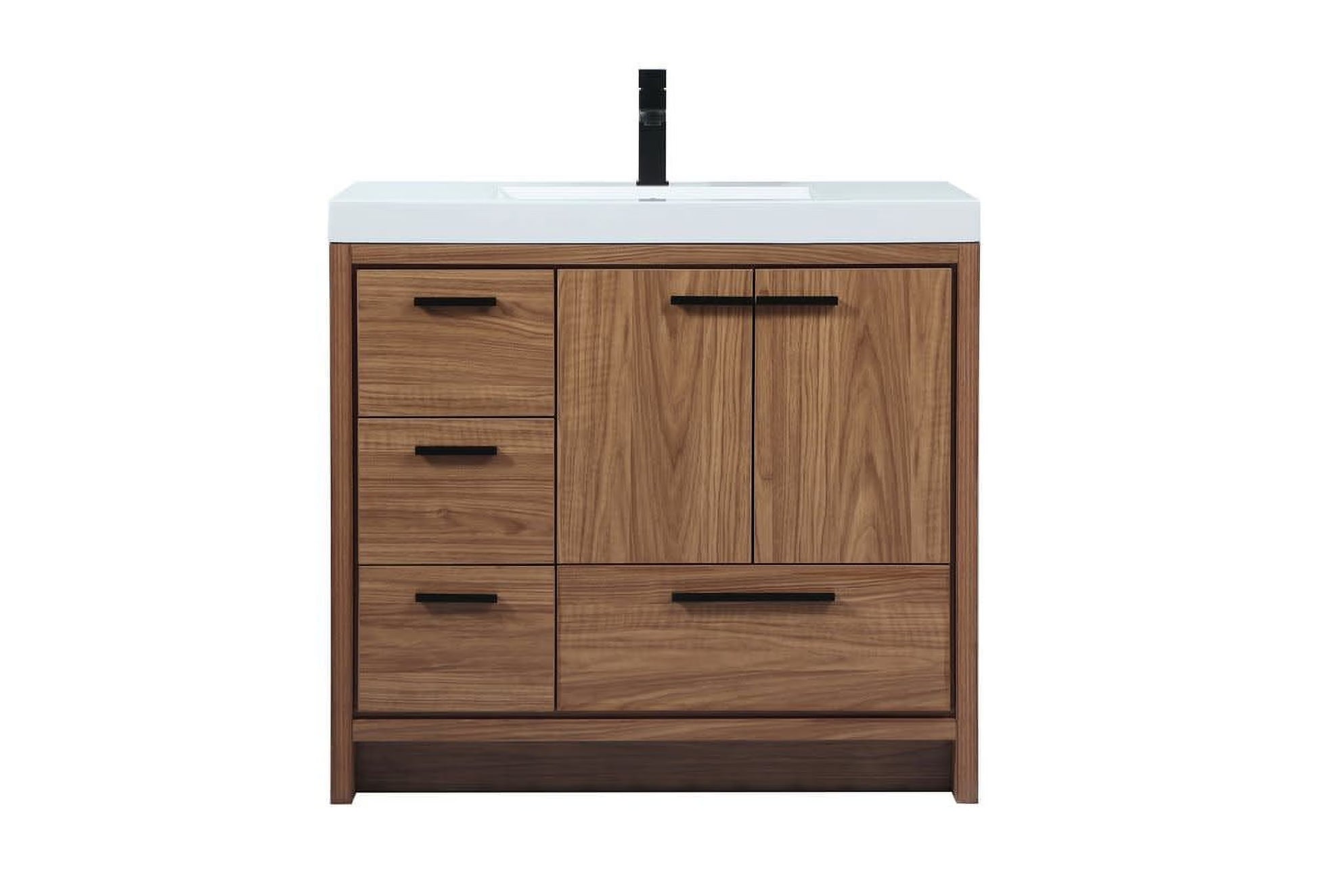 36 inch single bathroom vanity in natural oak