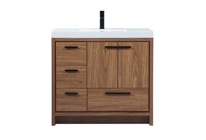 36 inch single bathroom vanity in natural oak