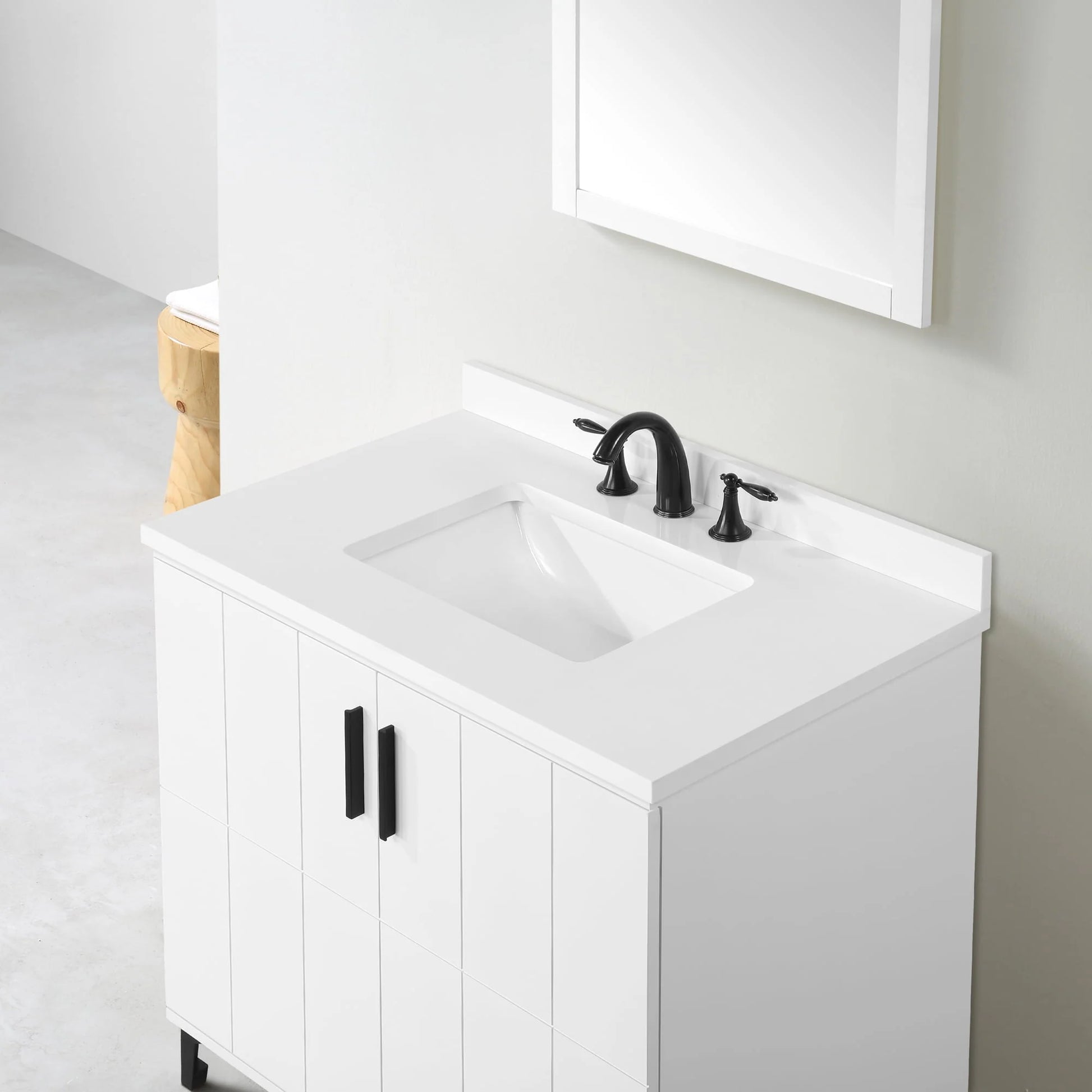 Ove Decors Zenia 36 in W x 22 in D Freestanding Bathroom Vanity with Sink, Matte White