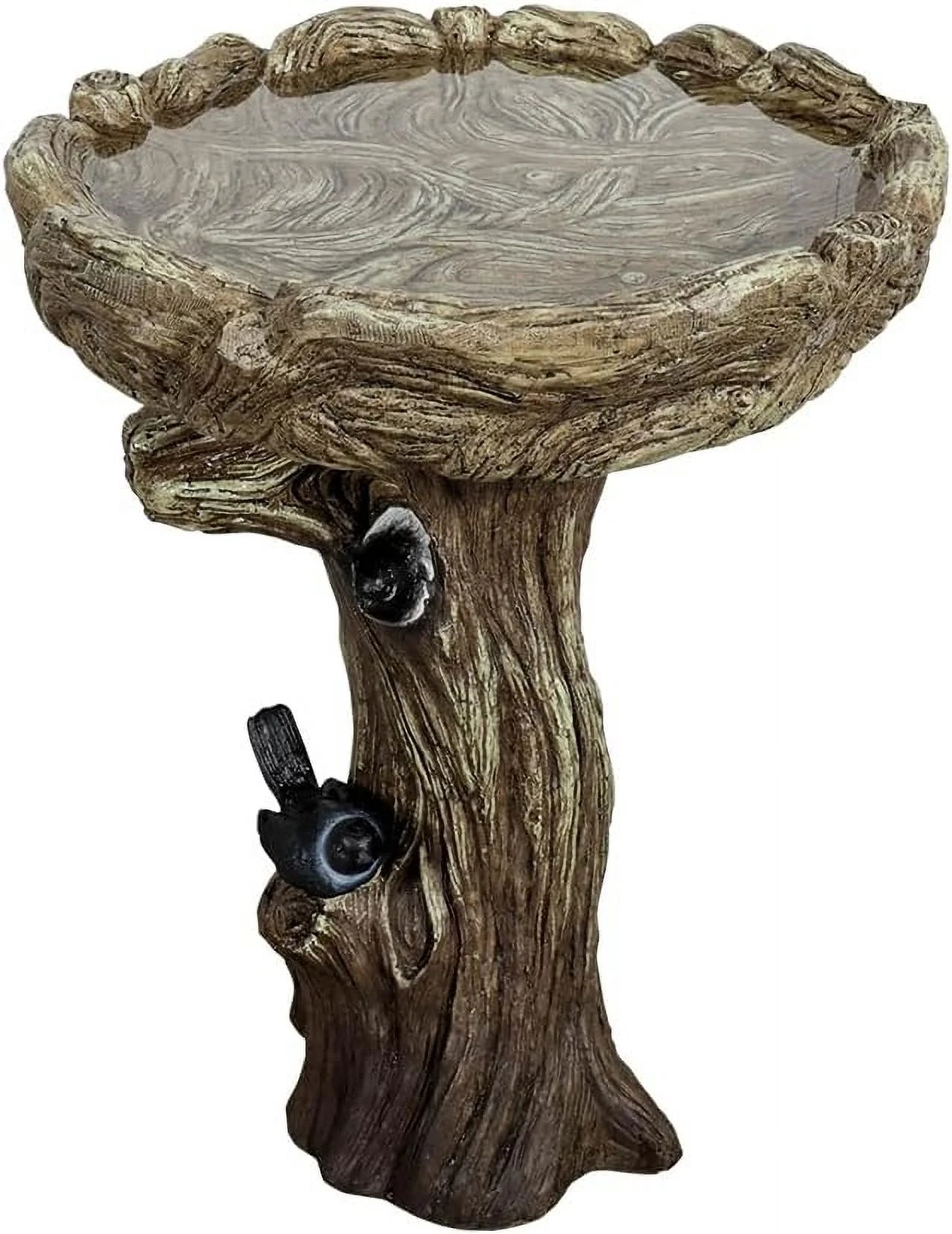 24.4" H Cement Bird Bath for Garden- Fibre Reinforced Concrete Bird Baths for Outdoors, Large Size Vintage Carved Pedestal Birdbath for Patio, Yard, Lawn -20��Dia. X 24.4��H Bird Fountain