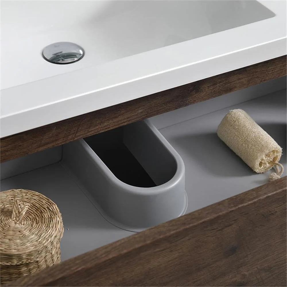 Fresca Lazzaro 24" Rosewood Free Standing Modern Bathroom Cabinet w/ Integrated Sink
