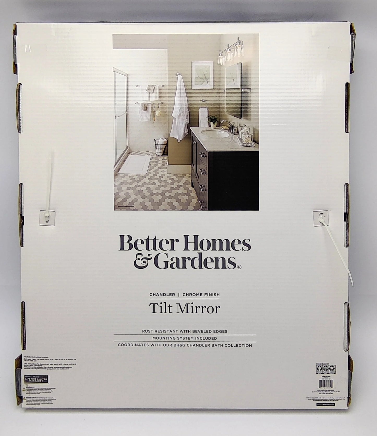 Chandler 26" x 22" Square Tilt Bathroom Mirror, Chrome