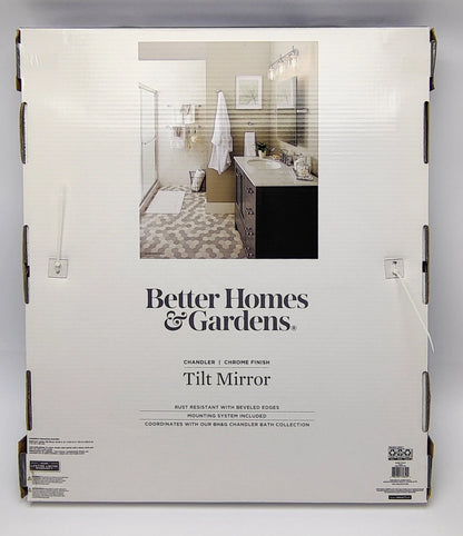 Chandler 26" x 22" Square Tilt Bathroom Mirror, Chrome