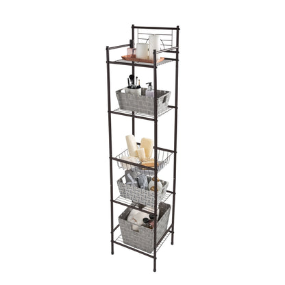 Bath Bliss 11.61"W x 12.99"D x 58.46"H 5-Shelf Storage Shelf, Bronze