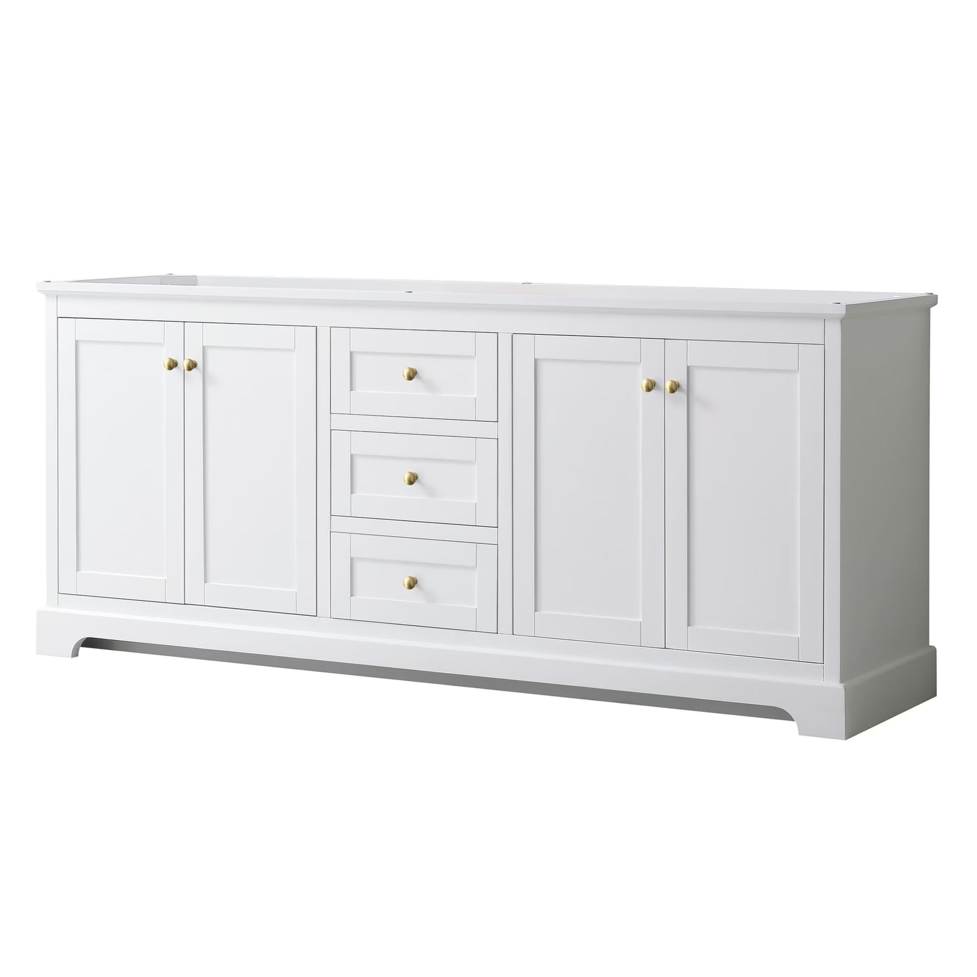 Wyndham Collection 80" Wood Double Bathroom Vanity without Mirror in Blue