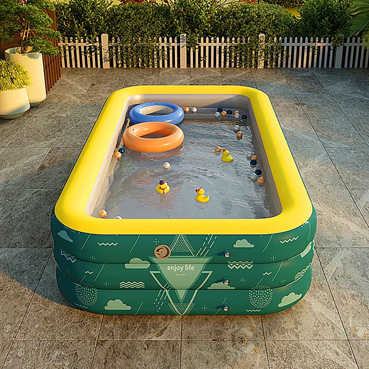 Family Inflatable Swimming Pool, Inflatable Pool for Baby, Kiddie, Kids, Adult, Outdoor, Garden, Backyard, Summer Water Party Inflatable Bathtub for Indoor or Outdoor
