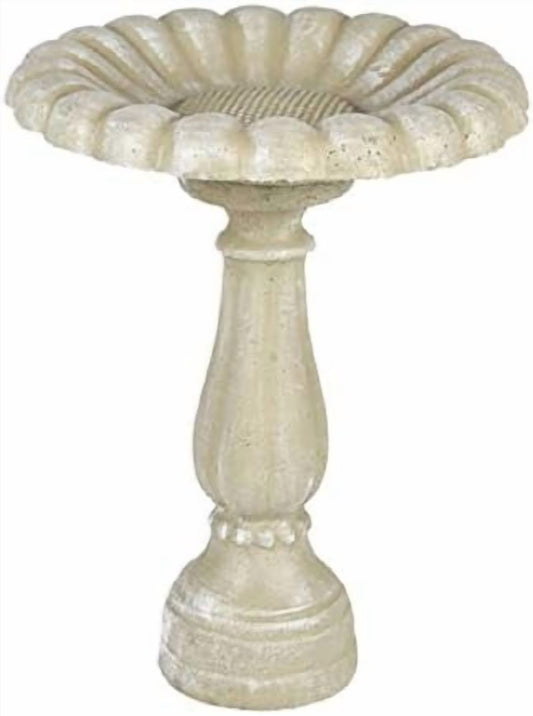 Solid Rock Stoneworks Daisy Birdbath 2pc 25" Tall x 19" Diameter Desert Sand Color