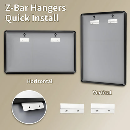 Noir Black Framed Vanity Mirror, Anti-Fog, Front & Backlit, Dimmable, Horizontal/Vertical Mount, Modern Bathroom Decor